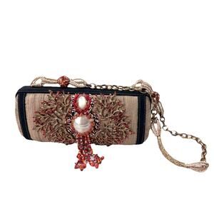 Vintage Mary Frances Beaded Handbag Purse Ocean Themed Coral & Seashells